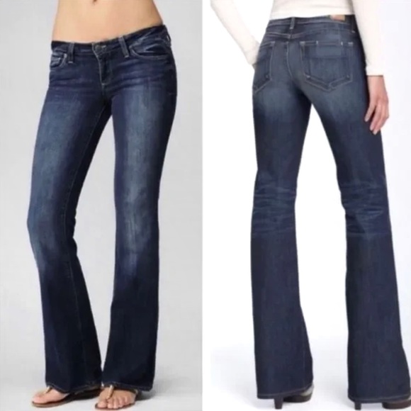 PAIGE Denim - PAIGE Low Rise Laurel Canyon Dark Fade Bootcut Jeans